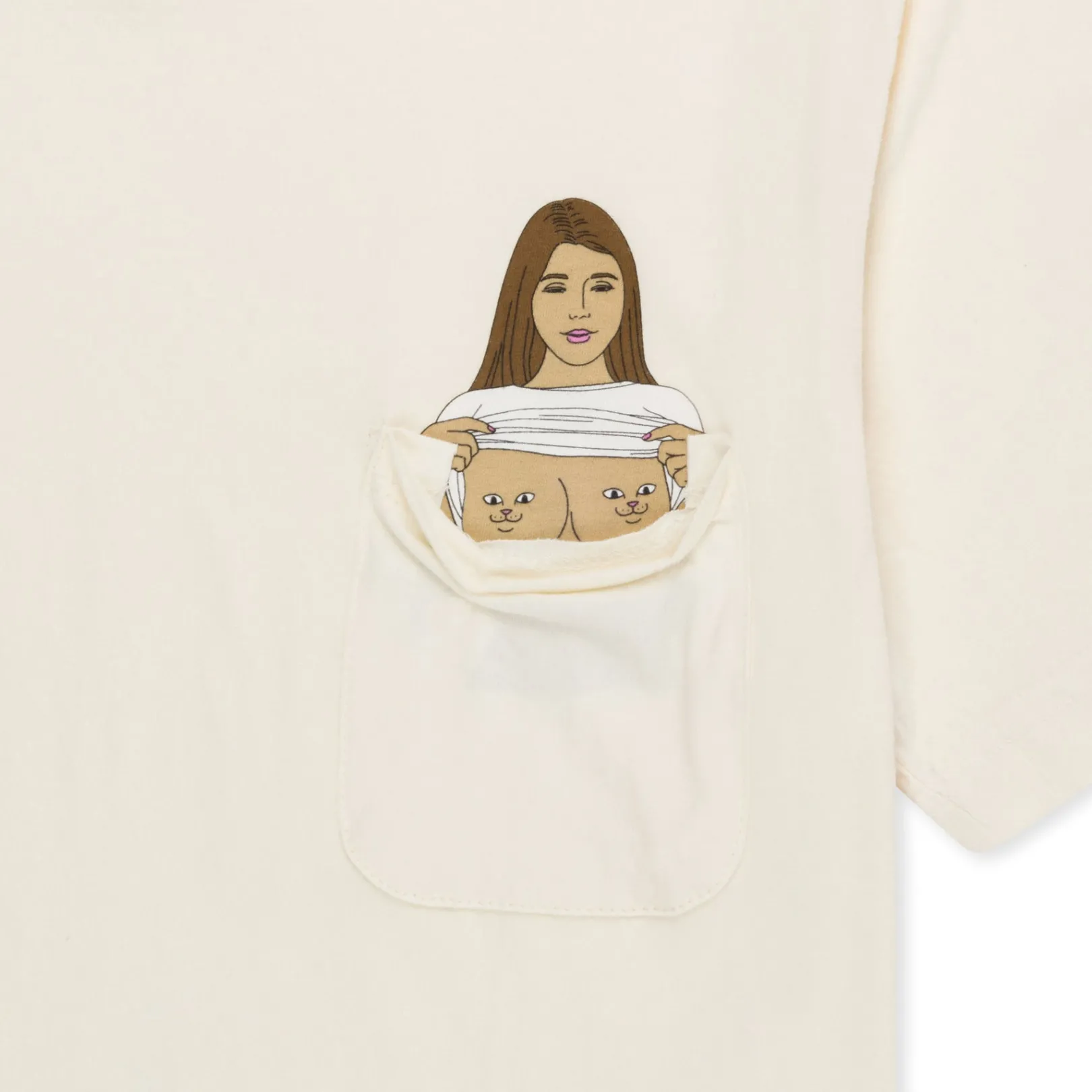 flashing_kittys_pocket_tee_natural_2-1.webp Flashing Kittys Pocket Tee (Natural)<Ripndip Shop