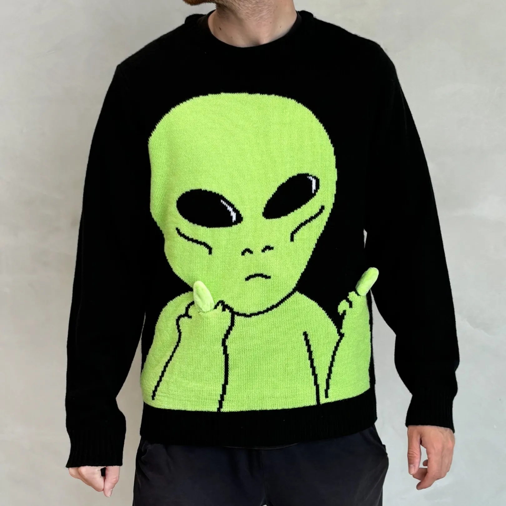 Lord Alien Flippy Knitty Sweater (Black)<Ripndip Clearance