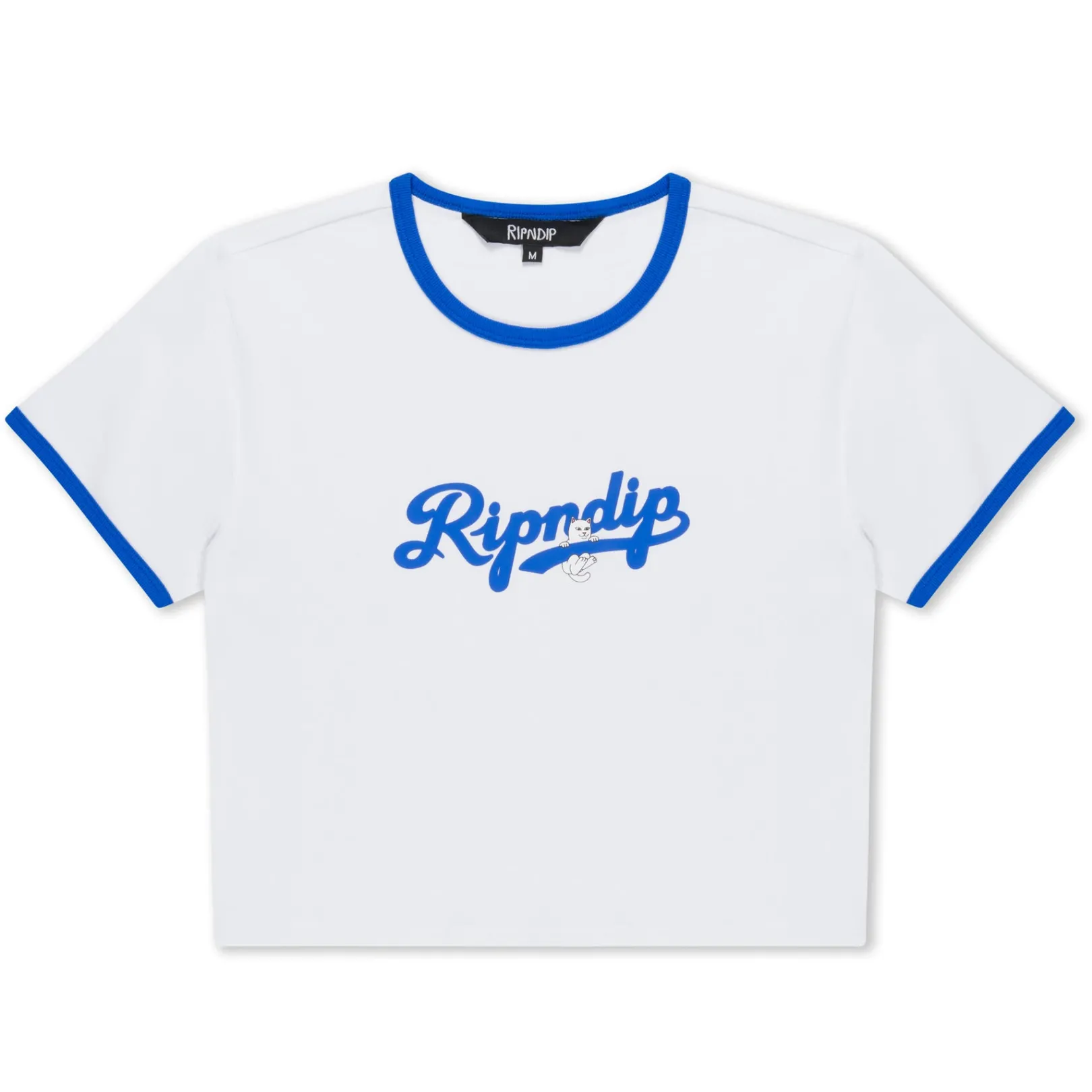 Los Cropped Ringer Tee (White)<Ripndip Cheap