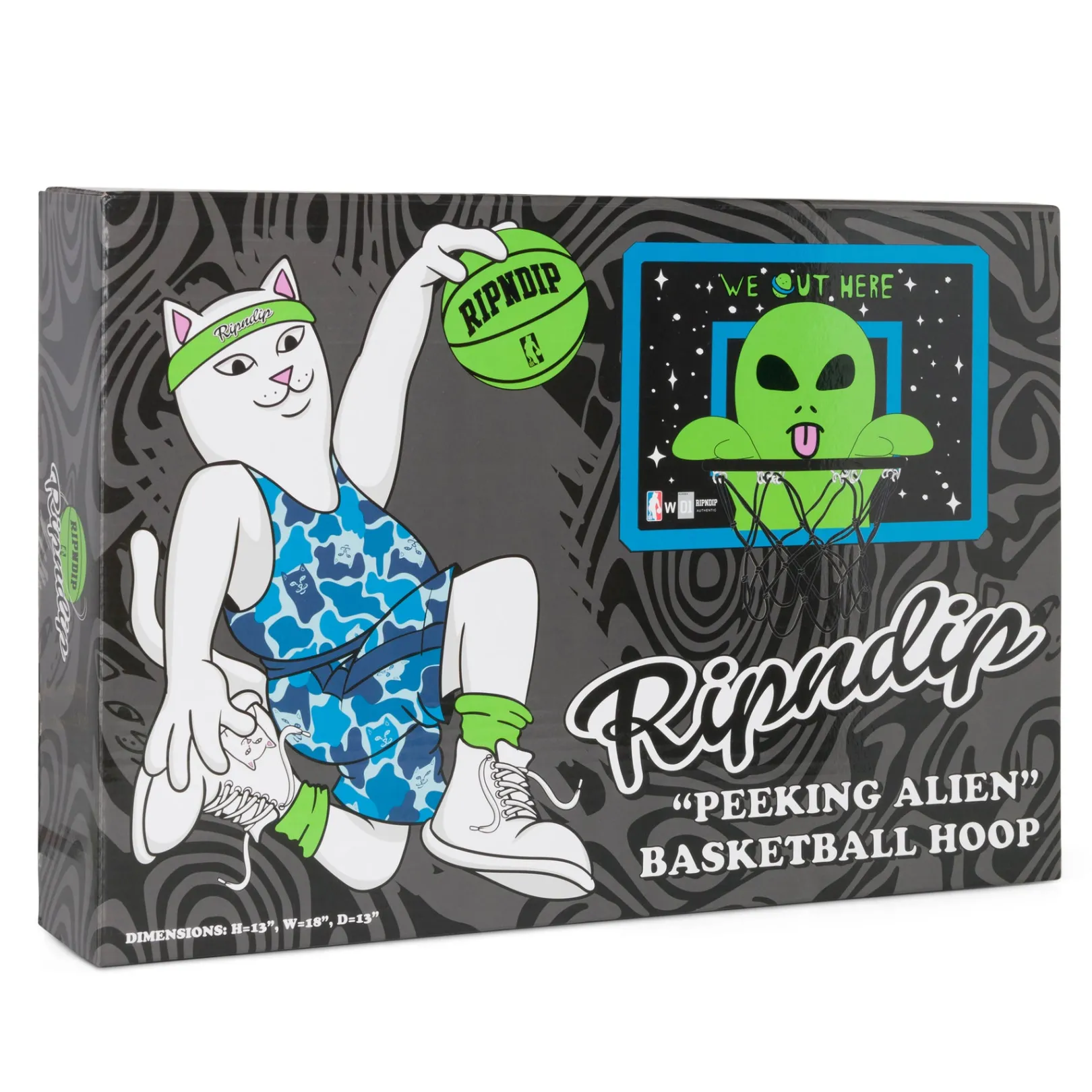 Peeking Alien Hanging Basketball Set (Black/Blue)<Ripndip New