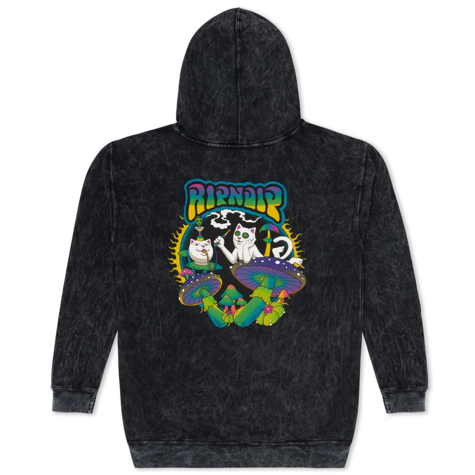 Psychedelic Garden Hoodie (Black Mineral Wash)<Ripndip Store