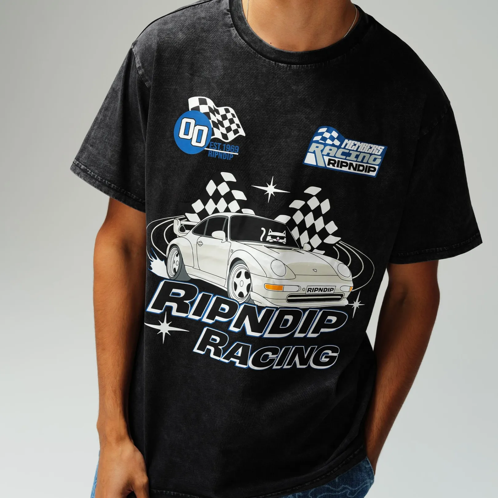 Ripnrace Tee (Black Wash)<Ripndip Clearance