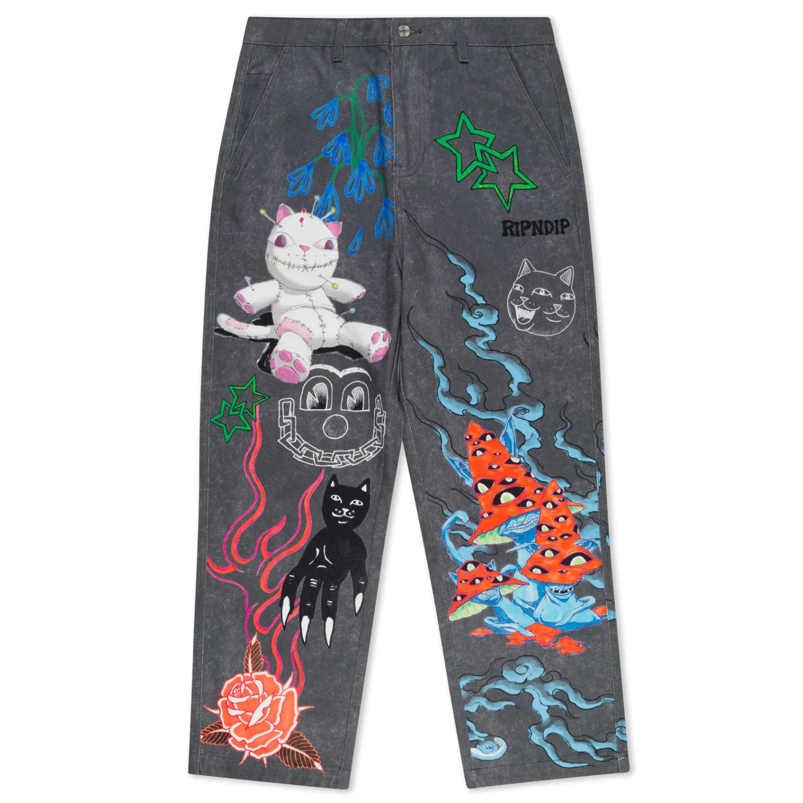 Travis Wide Leg Pants (Charcoal)<Ripndip New